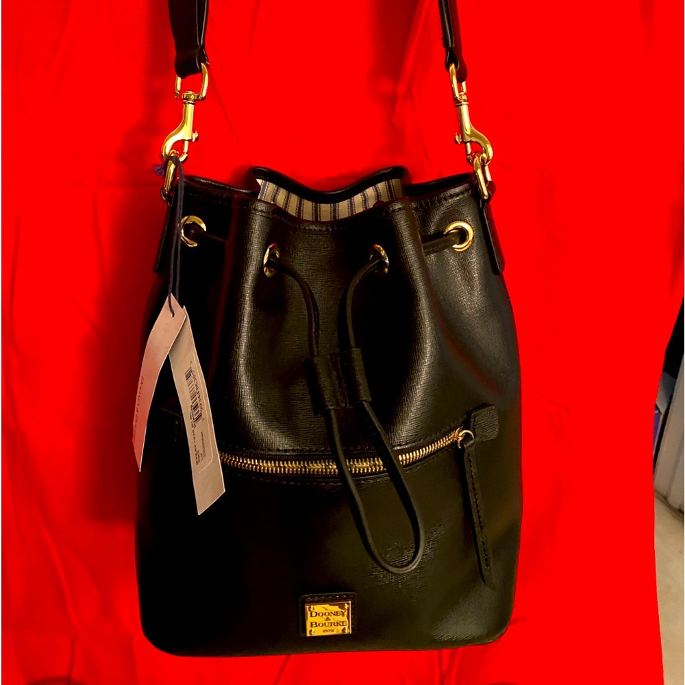 Black dooney drawstring bag never used